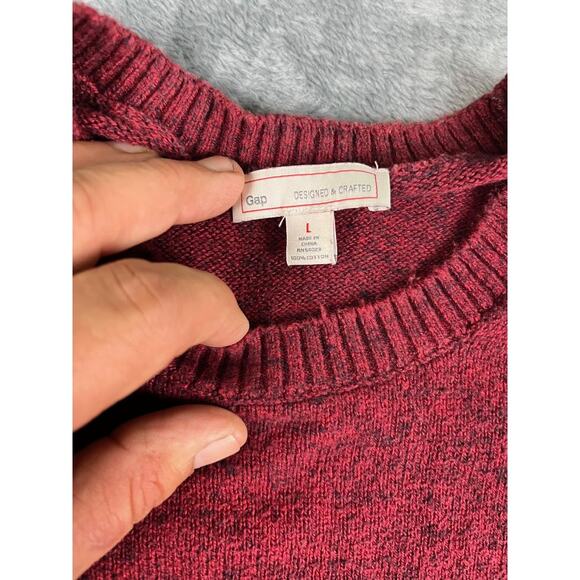Gap Women's Burgundy Red Marled Knit Long Sleeve Sweater Size L - Picture 3 of 10